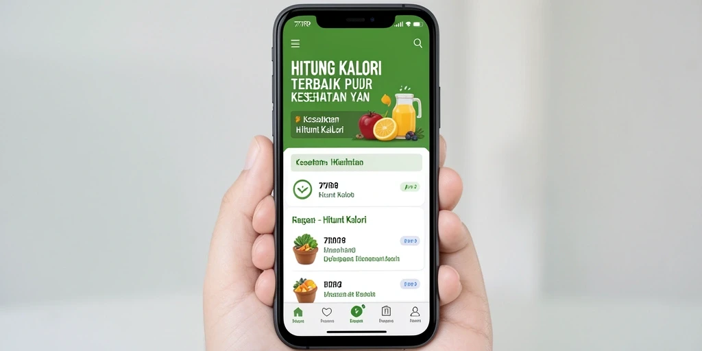 Antarmuka aplikasi 77RP yang user-friendly untuk menghitung kalori.