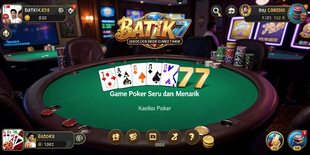 Tampilan antarmuka game Poker yang menarik dan interaktif.