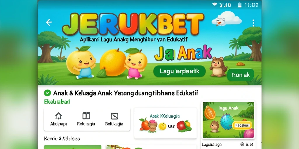 Tampilan antarmuka JERUKBET yang ceria dan ramah anak.