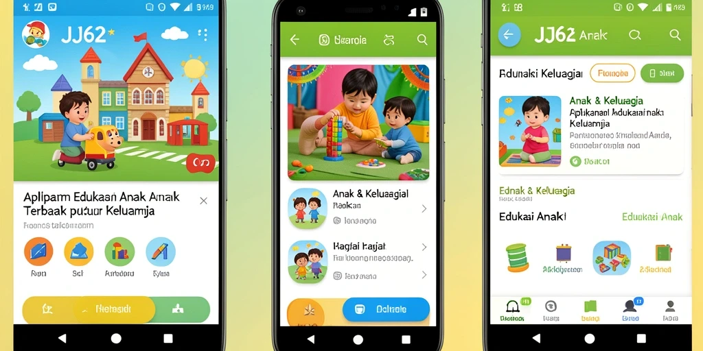 Tampilan antarmuka aplikasi JJ62 yang ramah anak.