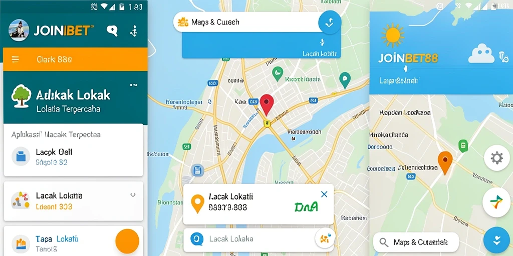 Tampilan antarmuka aplikasis Lacak Lokasi JOINBET88 yang sederhana dan interaktif.