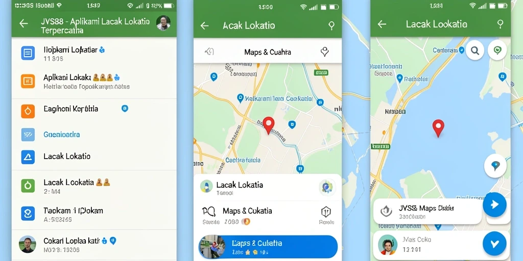Antarmuka aplikasi JVS88 menunjukkan fitur Lacak Lokasi yang mudah digunakan.