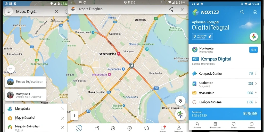 Antarmuka NOX123 yang intuitif dan fitur kompas digital.