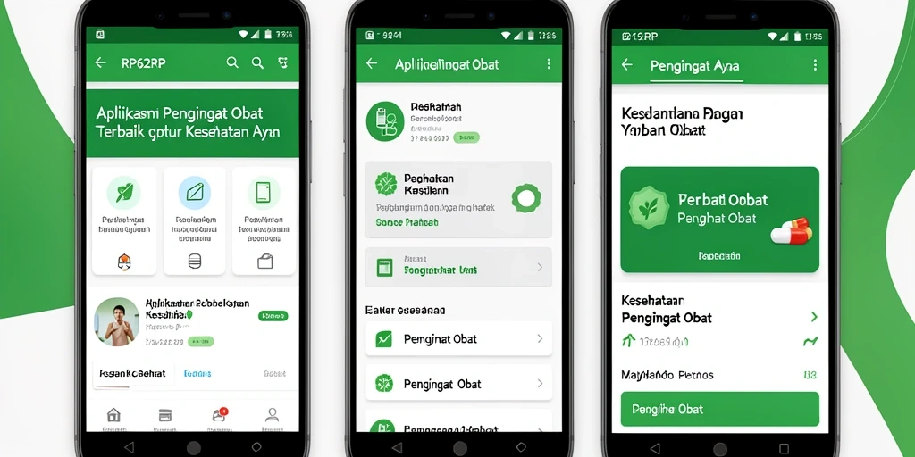 Tampilan antarmuka RP62RP yang sederhana dan efisien untuk pengingat obat.