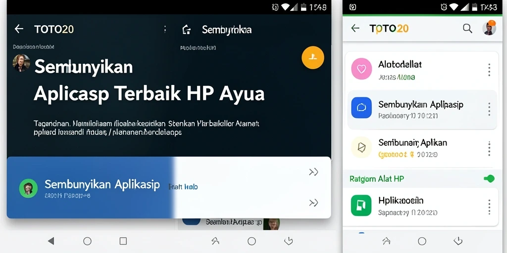 Tampilan antarmuka TOTO20 yang sederhana dan fungsional untuk menyembunyikan aplikasi.
